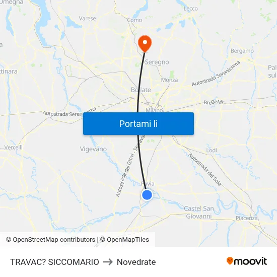 TRAVAC? SICCOMARIO to Novedrate map