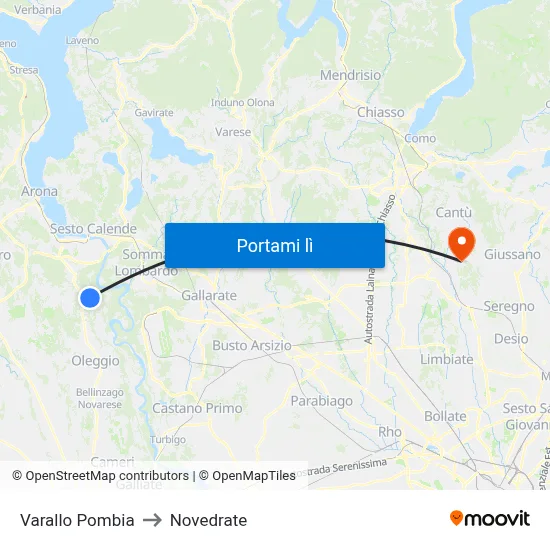 Varallo Pombia to Novedrate map