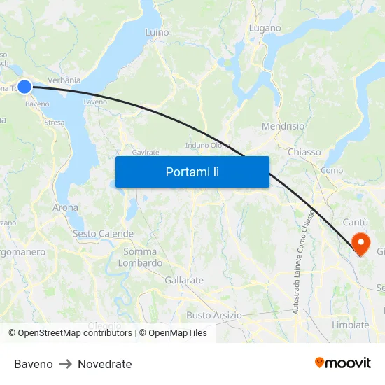 Baveno to Novedrate map
