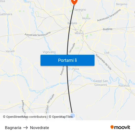 Bagnaria to Novedrate map