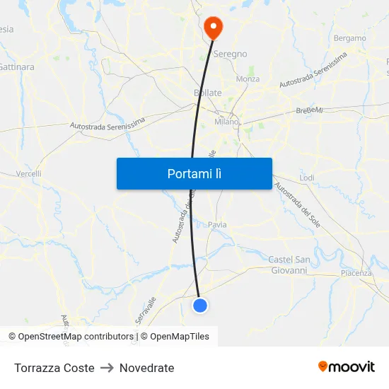 Torrazza Coste to Novedrate map
