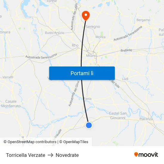 Torricella Verzate to Novedrate map