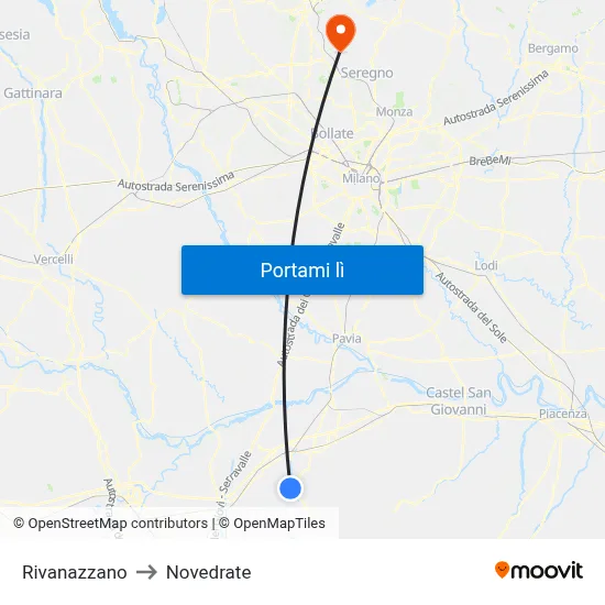 Rivanazzano to Novedrate map