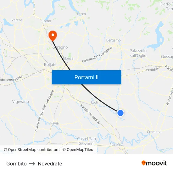Gombito to Novedrate map