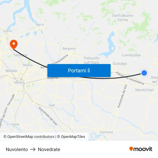 Nuvolento to Novedrate map