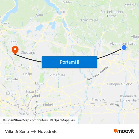 Villa Di Serio to Novedrate map