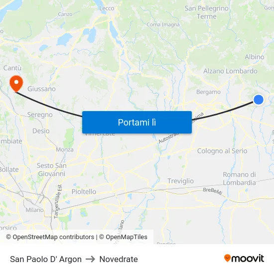 San Paolo D' Argon to Novedrate map