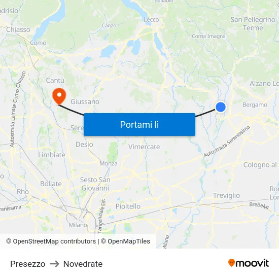 Presezzo to Novedrate map