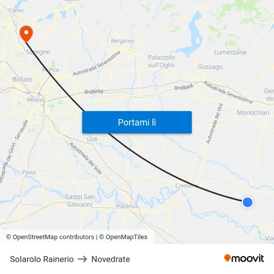 Solarolo Rainerio to Novedrate map