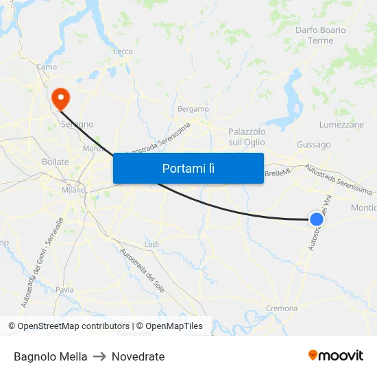 Bagnolo Mella to Novedrate map