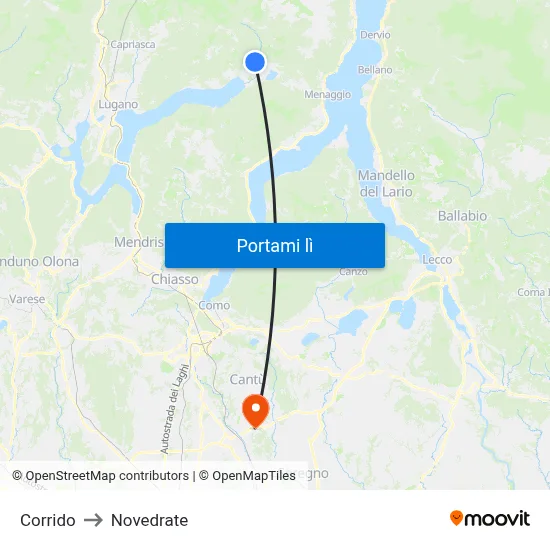 Corrido to Novedrate map