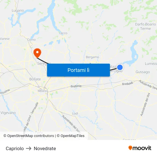 Capriolo to Novedrate map