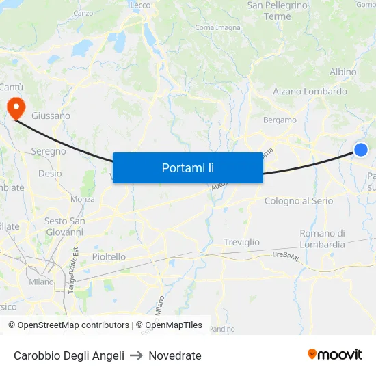 Carobbio Degli Angeli to Novedrate map