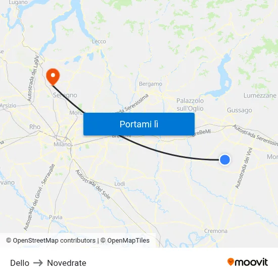 Dello to Novedrate map