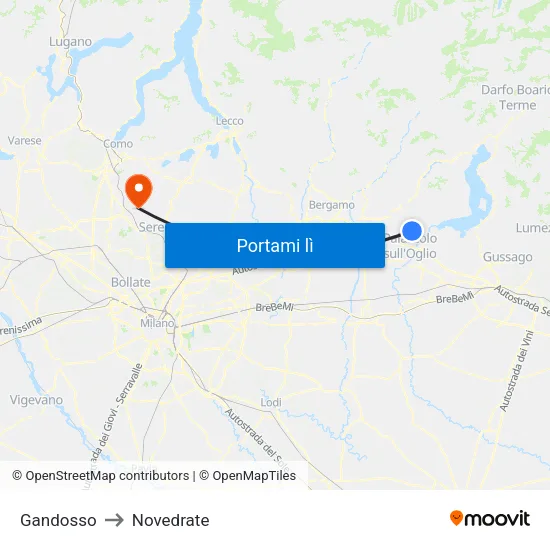 Gandosso to Novedrate map