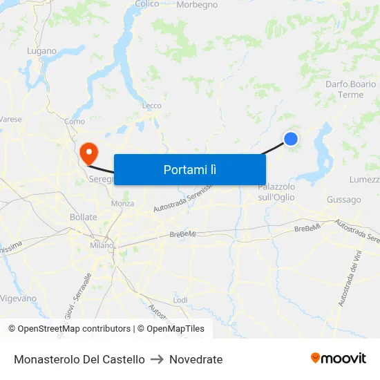 Monasterolo Del Castello to Novedrate map