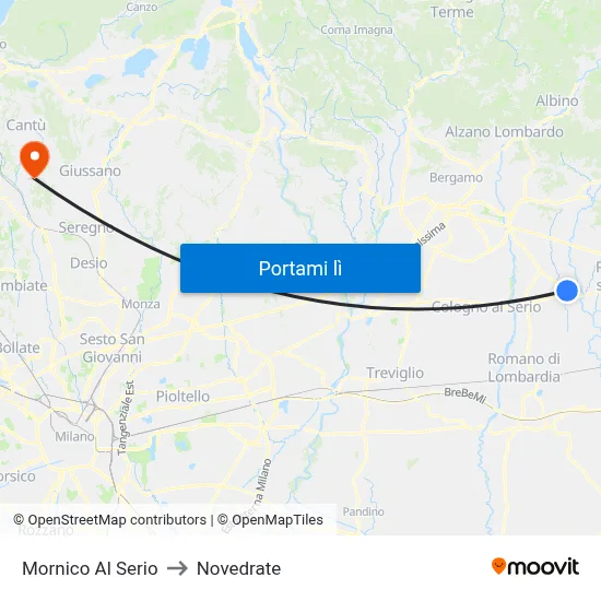 Mornico Al Serio to Novedrate map