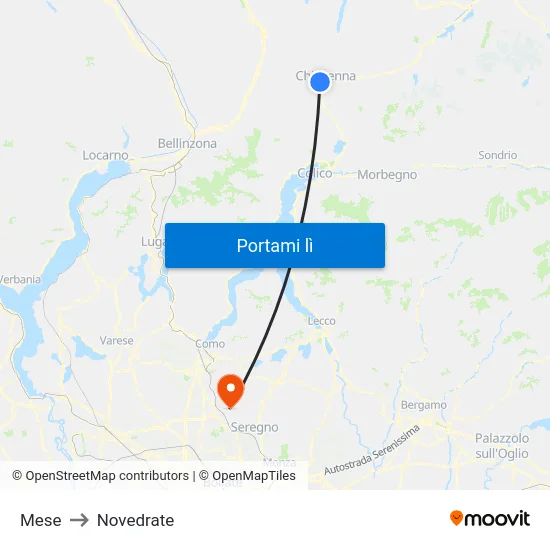 Mese to Novedrate map