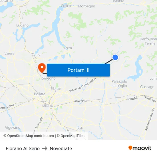 Fiorano Al Serio to Novedrate map