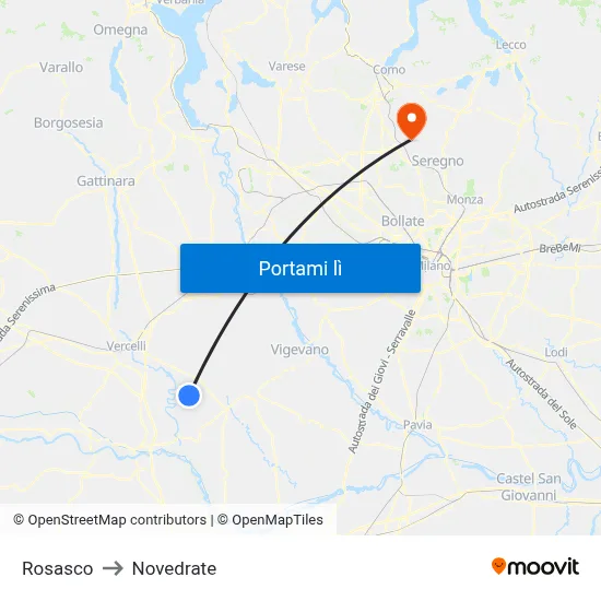 Rosasco to Novedrate map