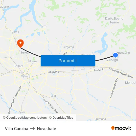 Villa Carcina to Novedrate map