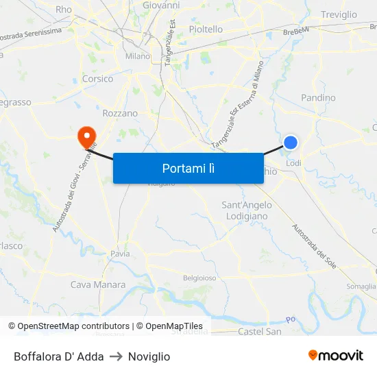 Boffalora D' Adda to Noviglio map