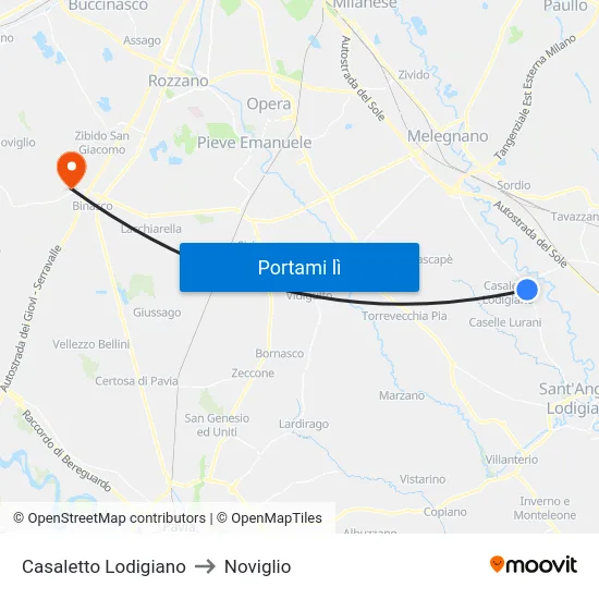 Casaletto Lodigiano to Noviglio map