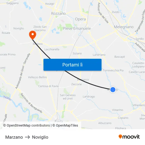 Marzano to Noviglio map