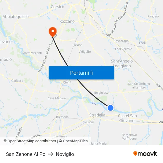 San Zenone Al Po to Noviglio map