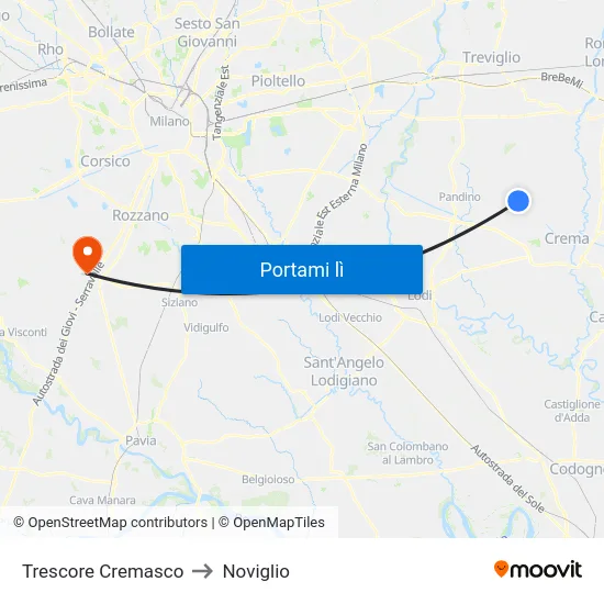 Trescore Cremasco to Noviglio map