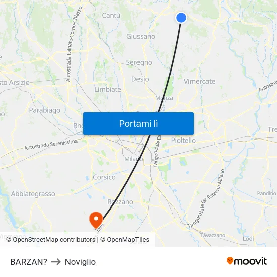 BARZAN? to Noviglio map
