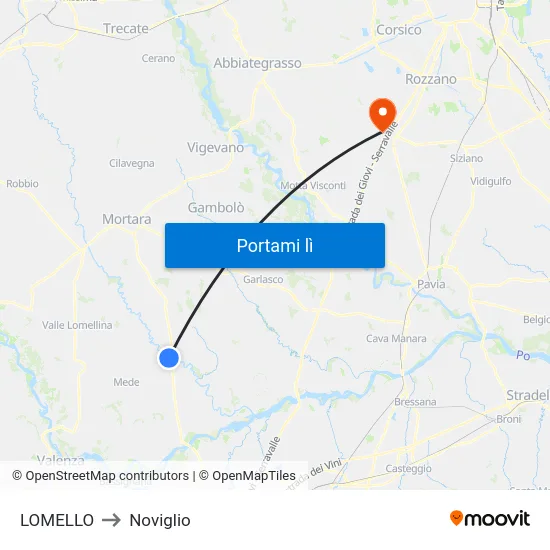 LOMELLO to Noviglio map