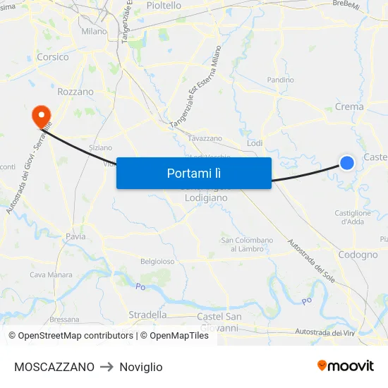 MOSCAZZANO to Noviglio map
