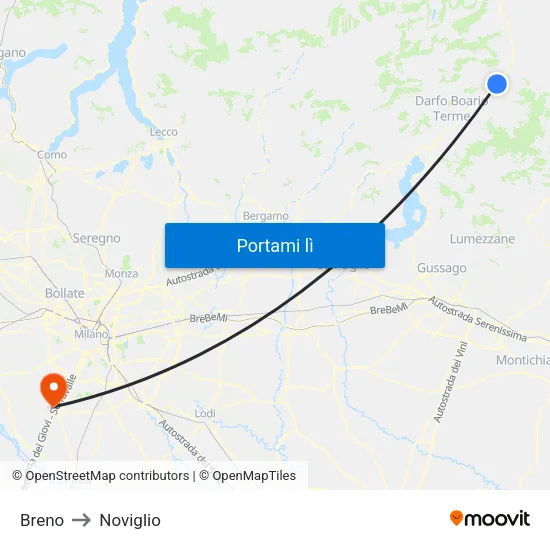 Breno to Noviglio map