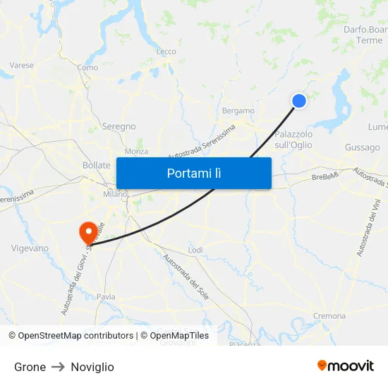 Grone to Noviglio map