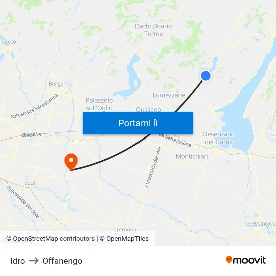 Idro to Offanengo map