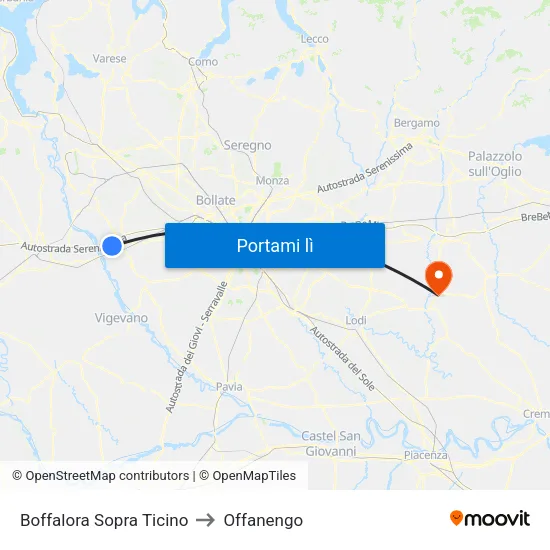 Boffalora Sopra Ticino to Offanengo map