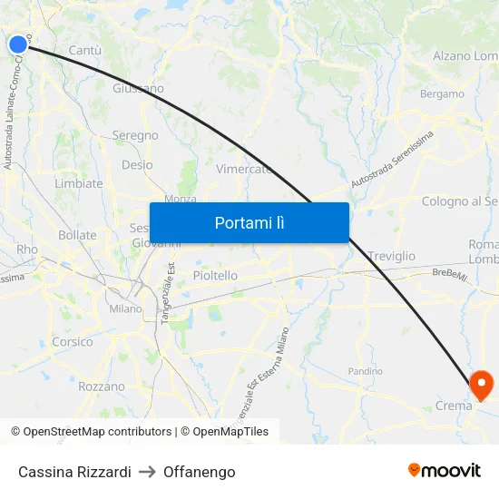 Cassina Rizzardi to Offanengo map