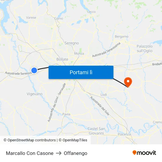 Marcallo Con Casone to Offanengo map