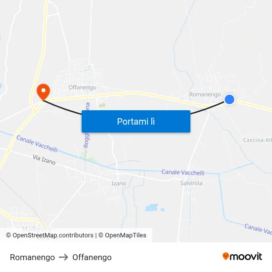 Romanengo to Offanengo map