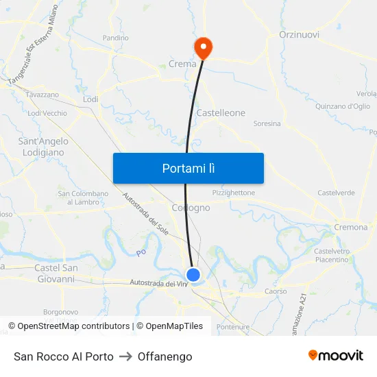 San Rocco Al Porto to Offanengo map