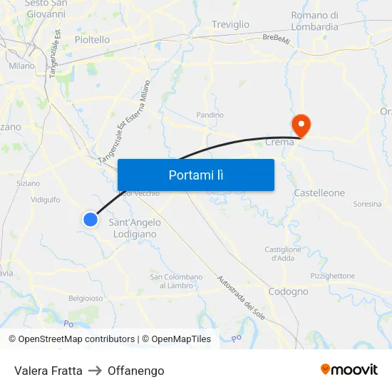 Valera Fratta to Offanengo map