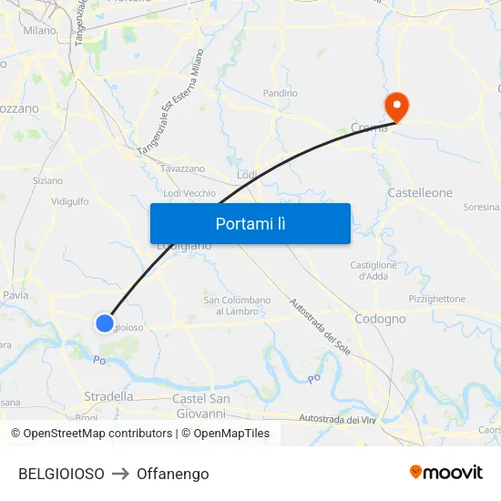 BELGIOIOSO to Offanengo map