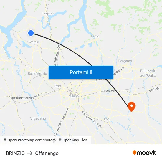 BRINZIO to Offanengo map