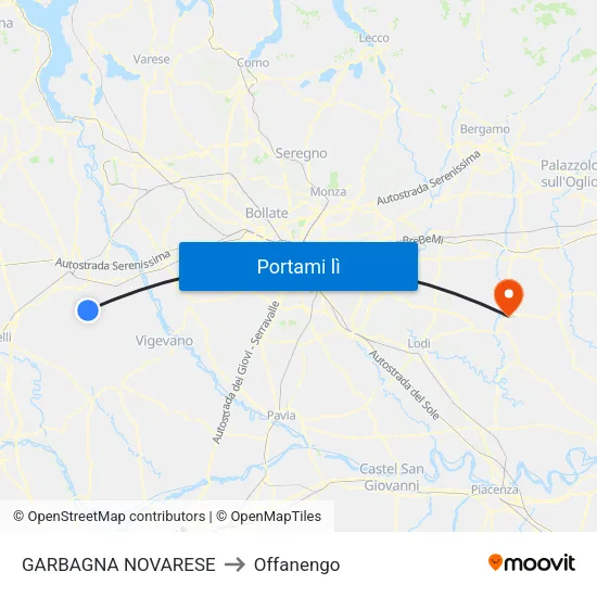 GARBAGNA NOVARESE to Offanengo map