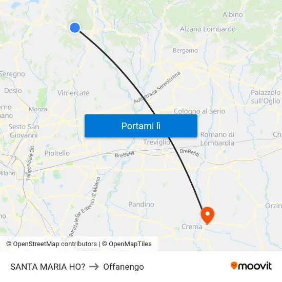 SANTA MARIA HO? to Offanengo map