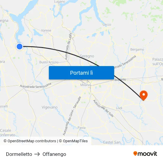 Dormelletto to Offanengo map