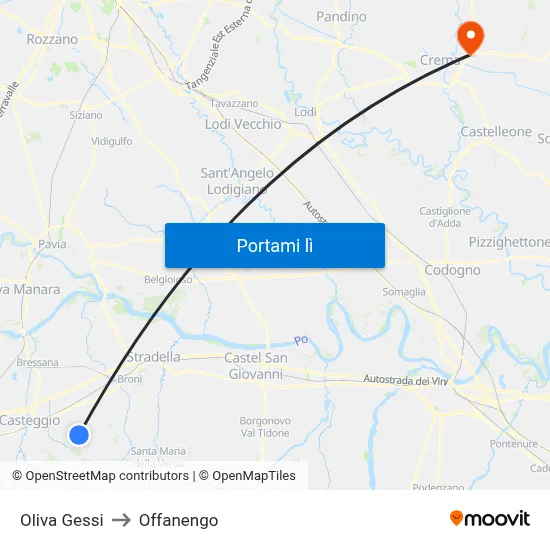 Oliva Gessi to Offanengo map