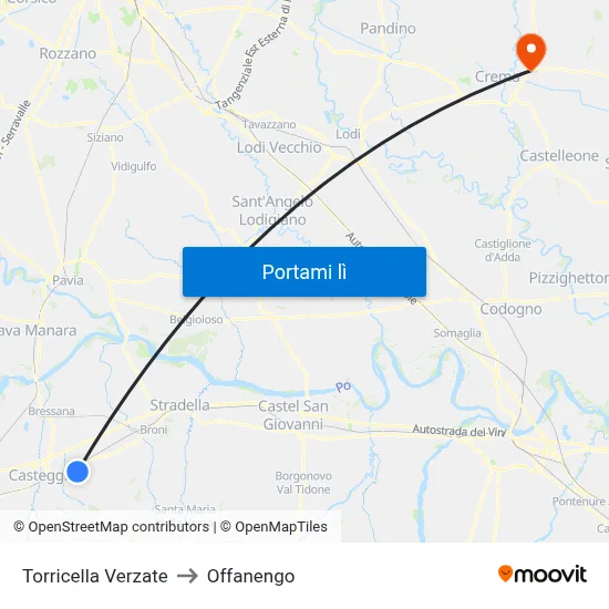 Torricella Verzate to Offanengo map