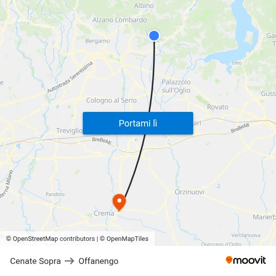 Cenate Sopra to Offanengo map